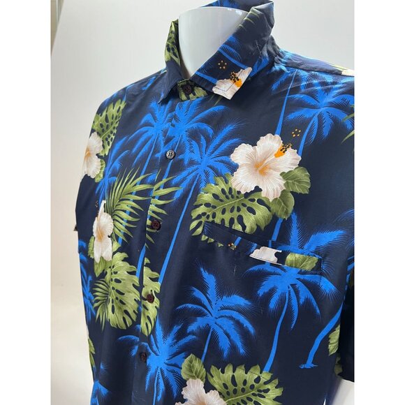 Rima Vintage Tropical Hawaiian Short Sleeve Shirt  Size XL Blue   Terivoile - Picture 14 of 16